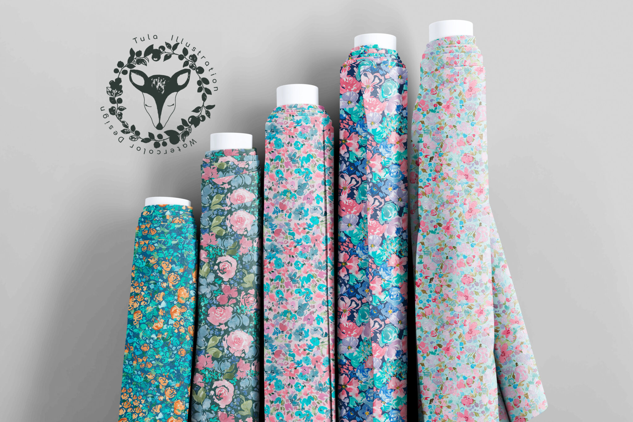 Designer printing on fabric with floral pattern — single or bulk custom orders